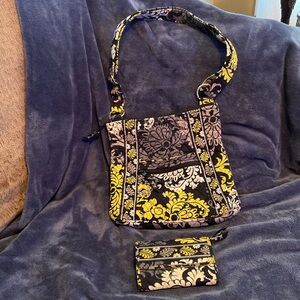 Vera Bradley Baroque Pattern Hipster Purse With Matching Wallet!